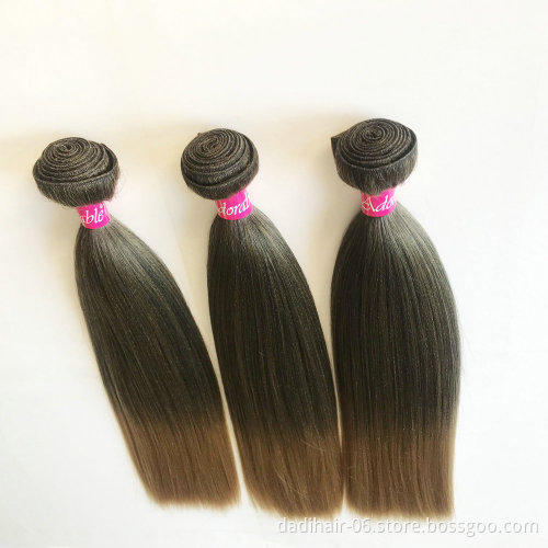 factory prices heat resistant fiber mixed two tone color kinky straight yaki wave hair weave,synthetic semi hair weft T1b27